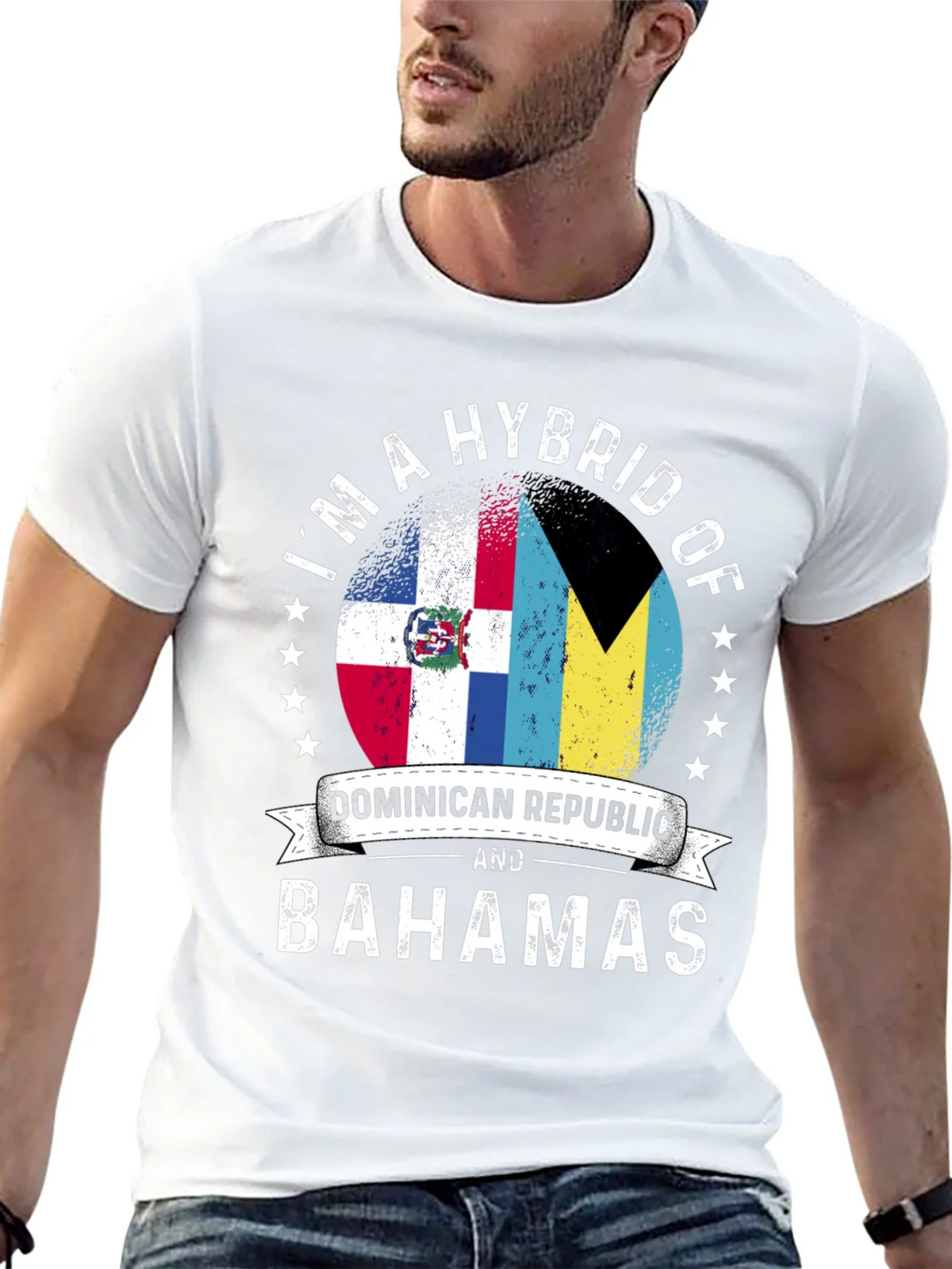 Dominican Republic Bahamas Hybrid T-Shirt product image 3