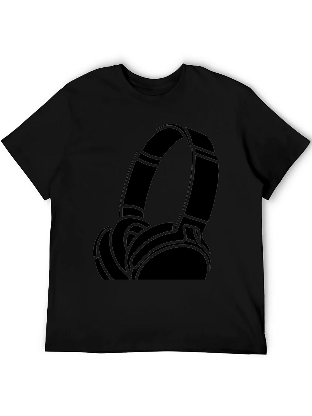 Cool Headphones Graphic Black T-Shirt product image 5