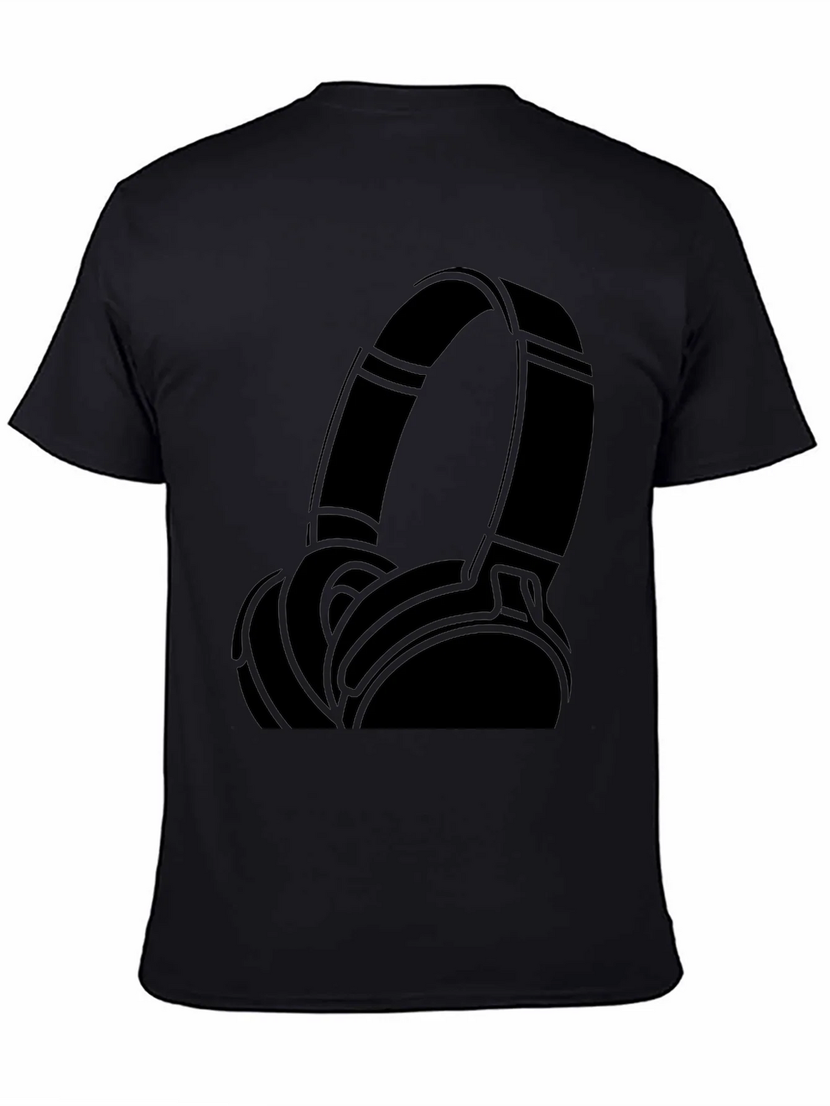 Cool Headphones Graphic Black T-Shirt product image 4
