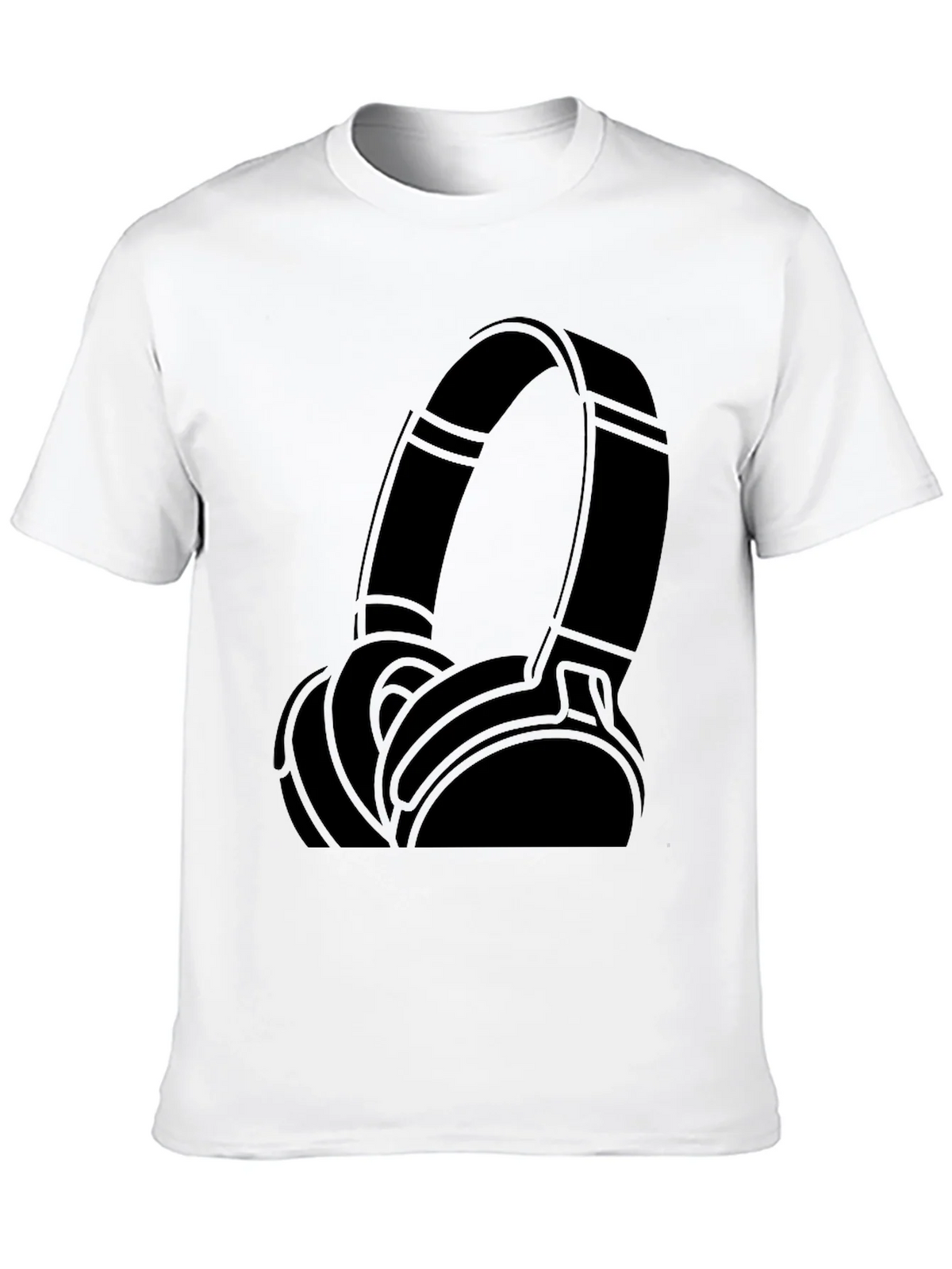 Cool Headphones Graphic Black T-Shirt product image 8