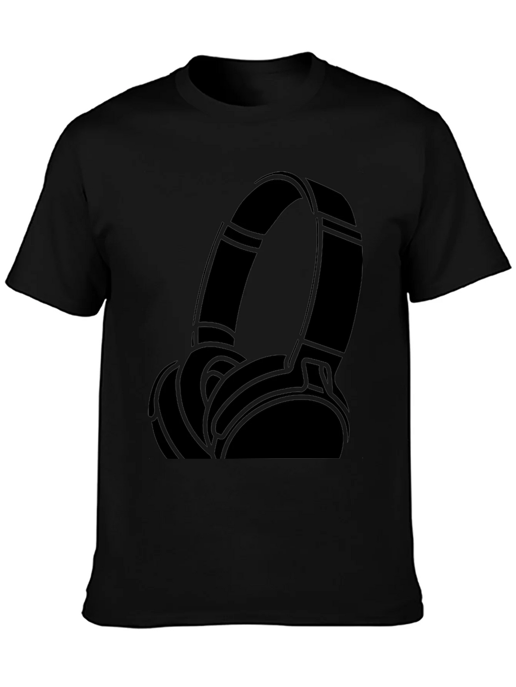 Cool Headphones Graphic Black T-Shirt product image 3