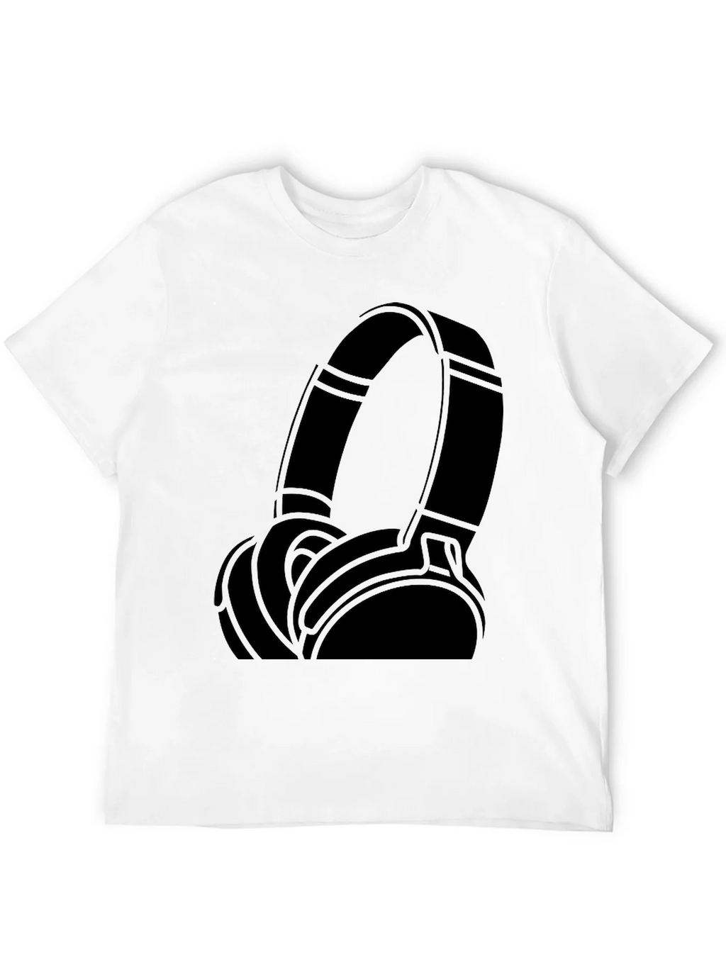 Cool Headphones Graphic Black T-Shirt product image 10