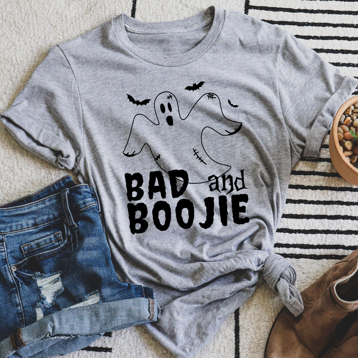 Funny Halloween Ghost Graphic Tee – Bad and Boojie product image 4