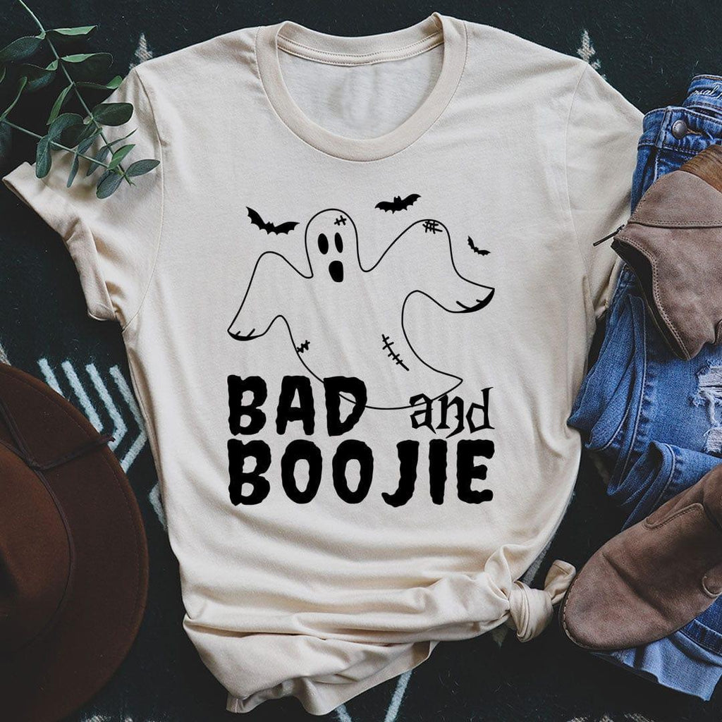 Funny Halloween Ghost Graphic Tee – Bad and Boojie product image 2