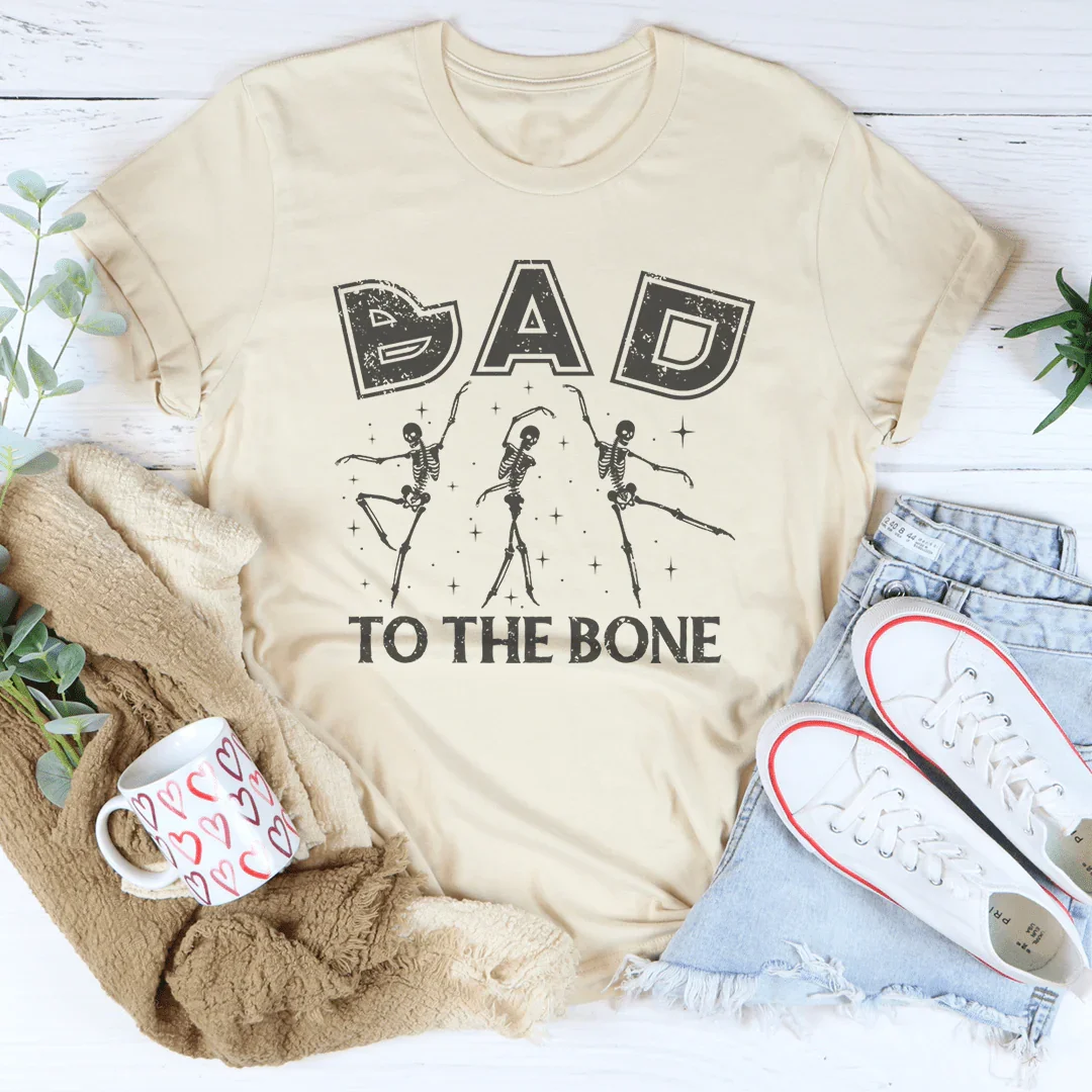 \"Bad To The Bone\" – Retro Rock Skull Edgy Graphic Shirt product image 3