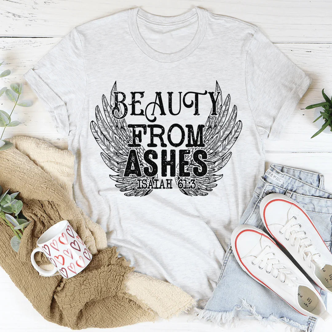Christian Faith Scripture Graphic T-Shirt – "BEAUTY FROM product image 4