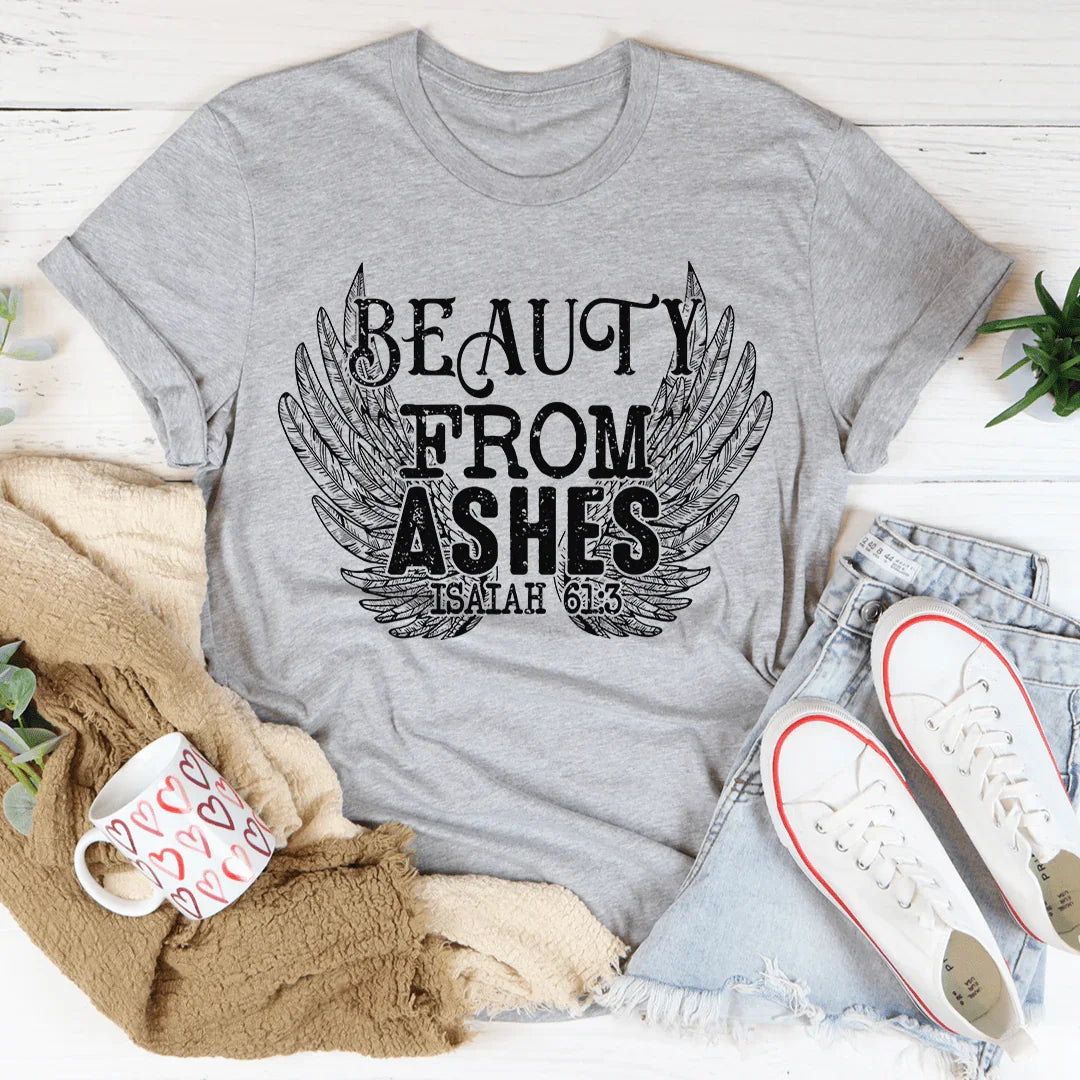 Christian Faith Scripture Graphic T-Shirt – "BEAUTY FROM product image 3
