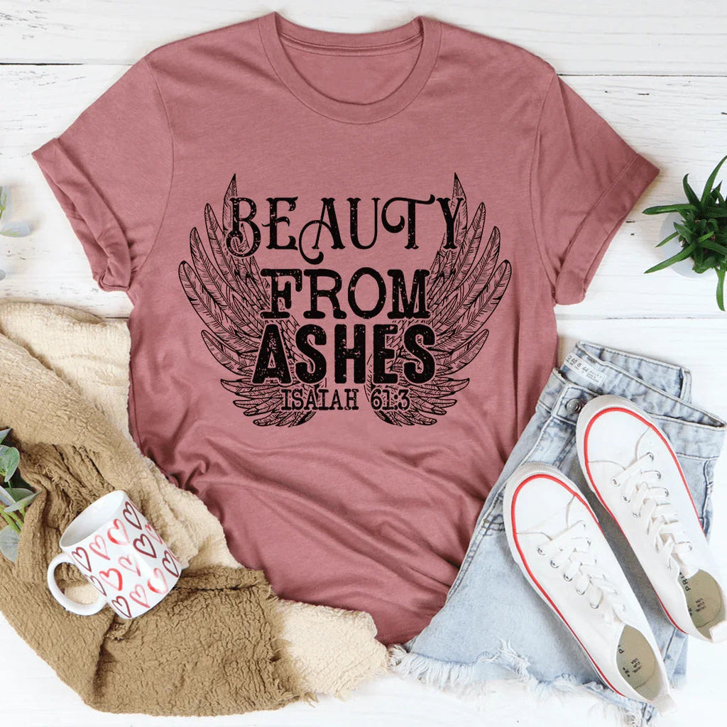 Christian Faith Scripture Graphic T-Shirt – "BEAUTY FROM product image 2
