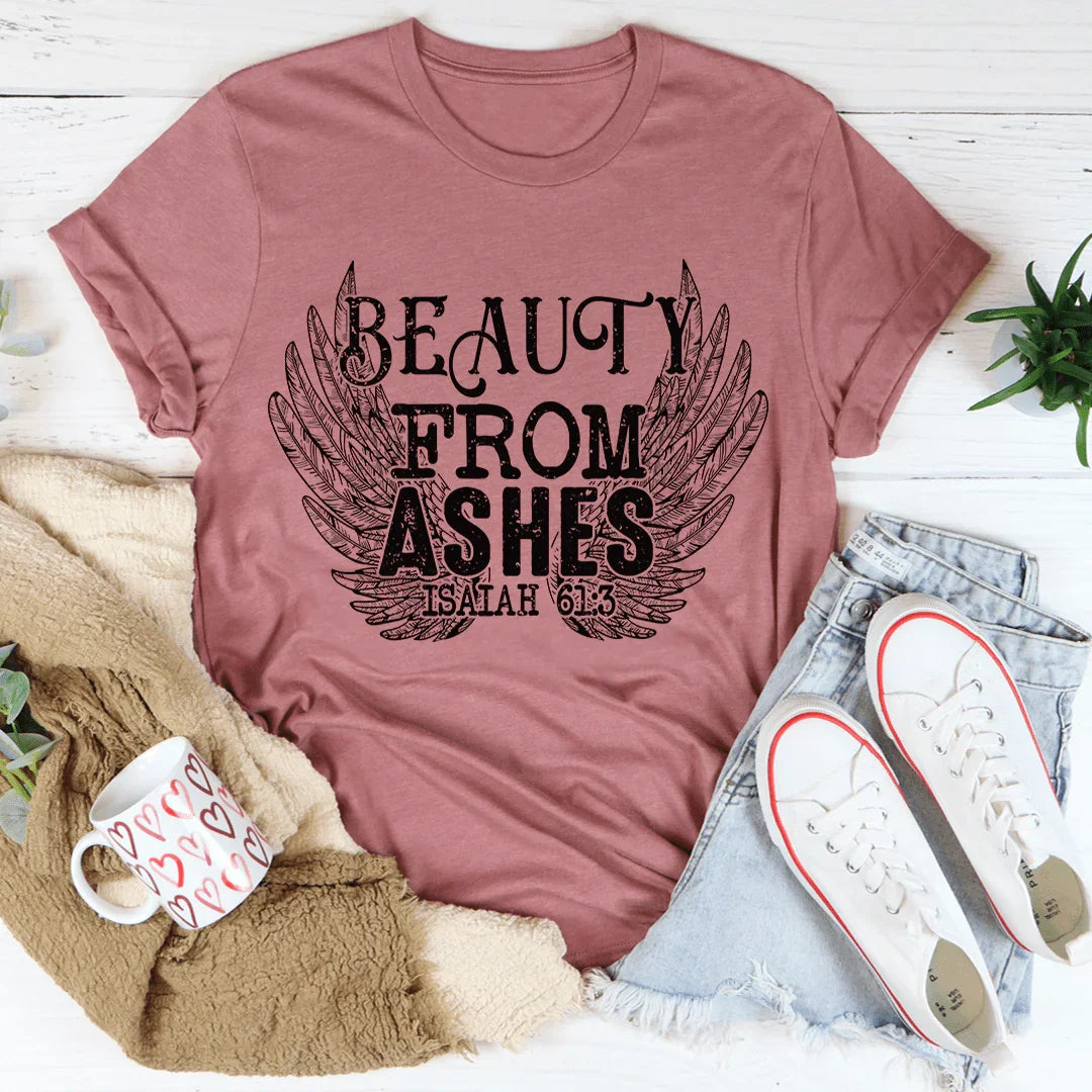 Christian Faith Scripture Graphic T-Shirt – "BEAUTY FROM product image 2