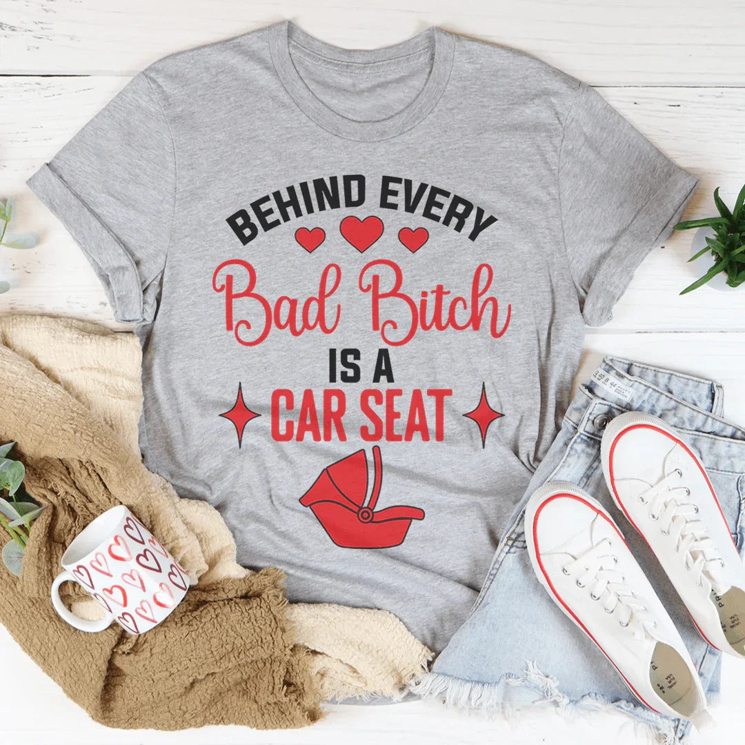 Sarcastic Motherhood Graphic Tee – "Behind Every Bad B Is A product image 2