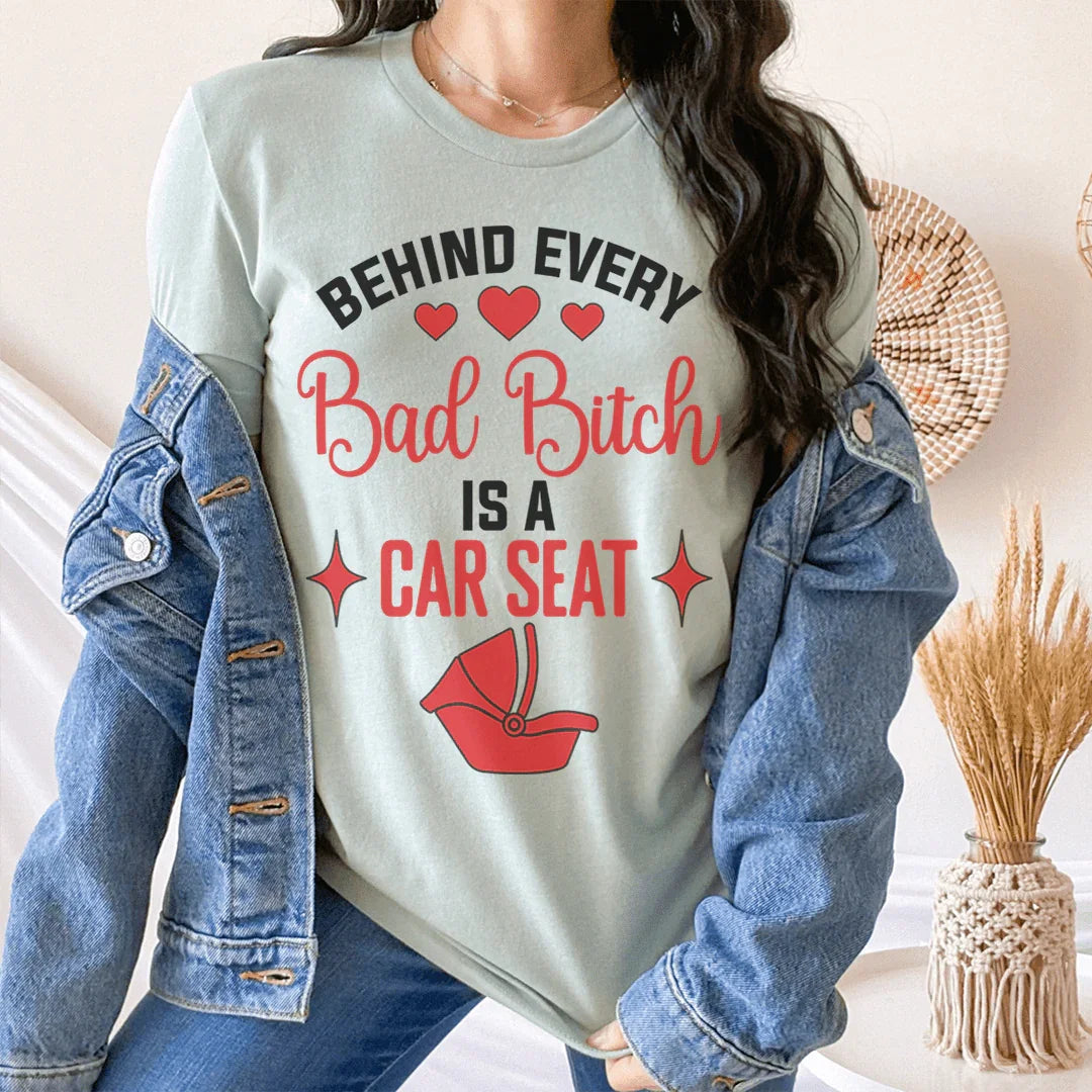 Sarcastic Motherhood Graphic Tee – "Behind Every Bad B Is A product image 3