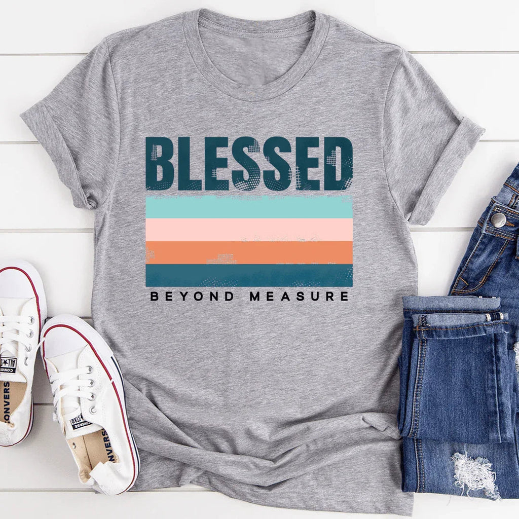 Inspirational Faith Graphic Top – "Blessed Beyond Measure" product image 2