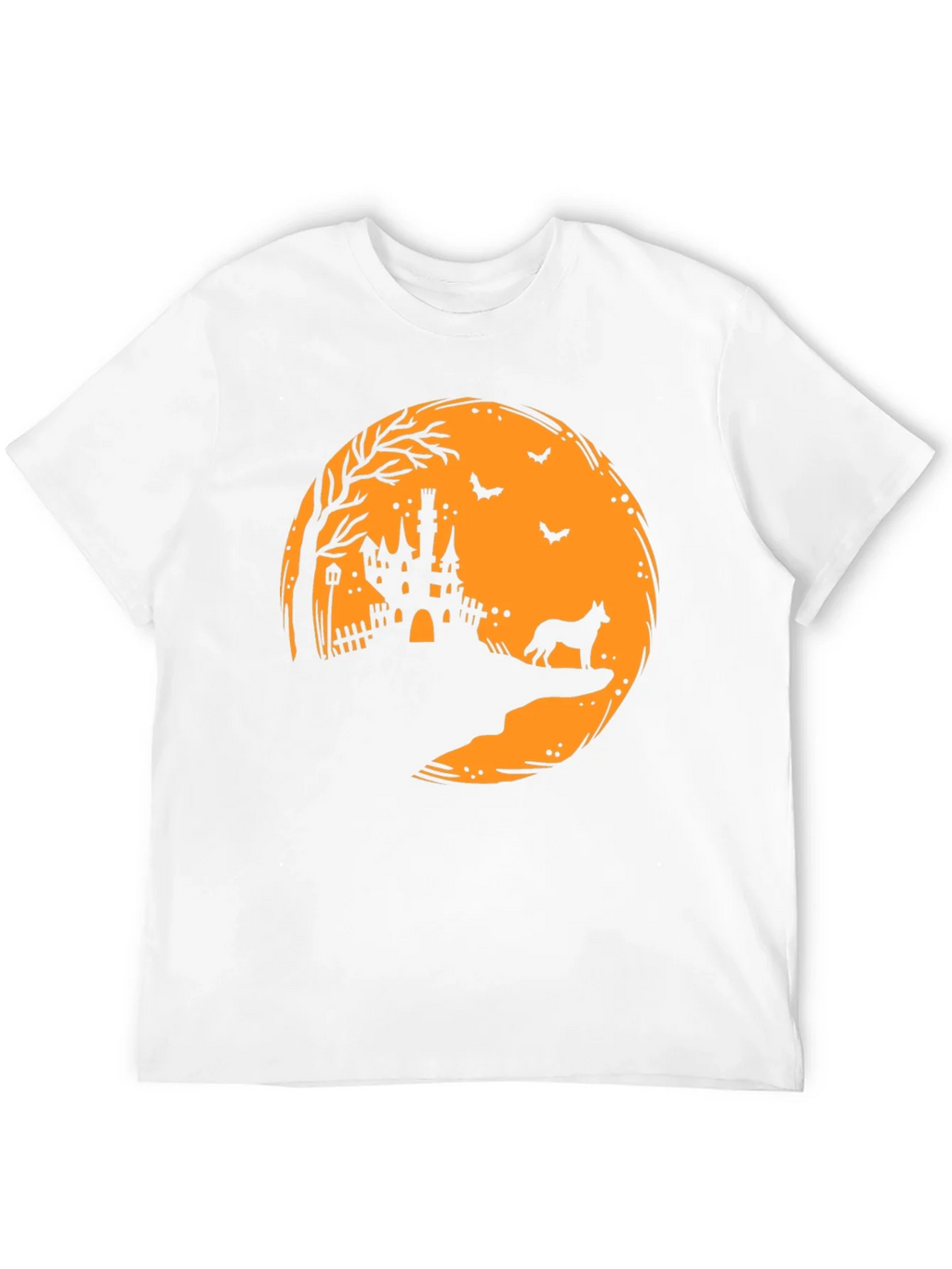 Halloween Moon Castle Dog Silhouette T-Shirt product image 4