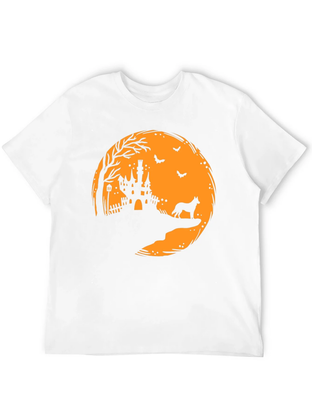 Halloween Moon Castle Dog Silhouette T-Shirt product image 4