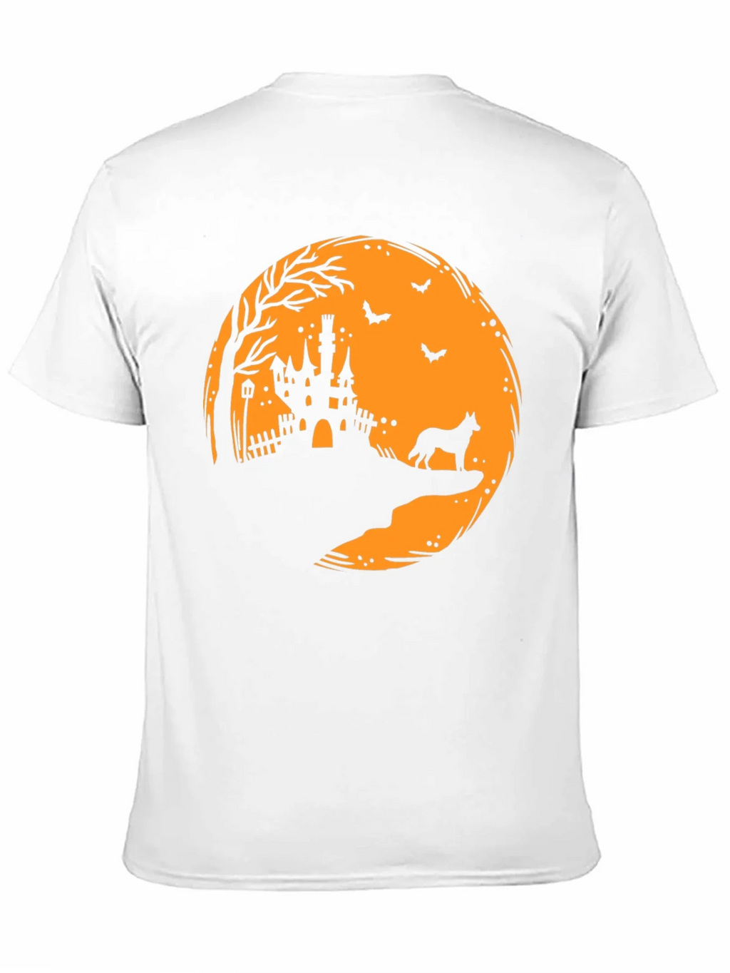 Halloween Moon Castle Dog Silhouette T-Shirt product image 3