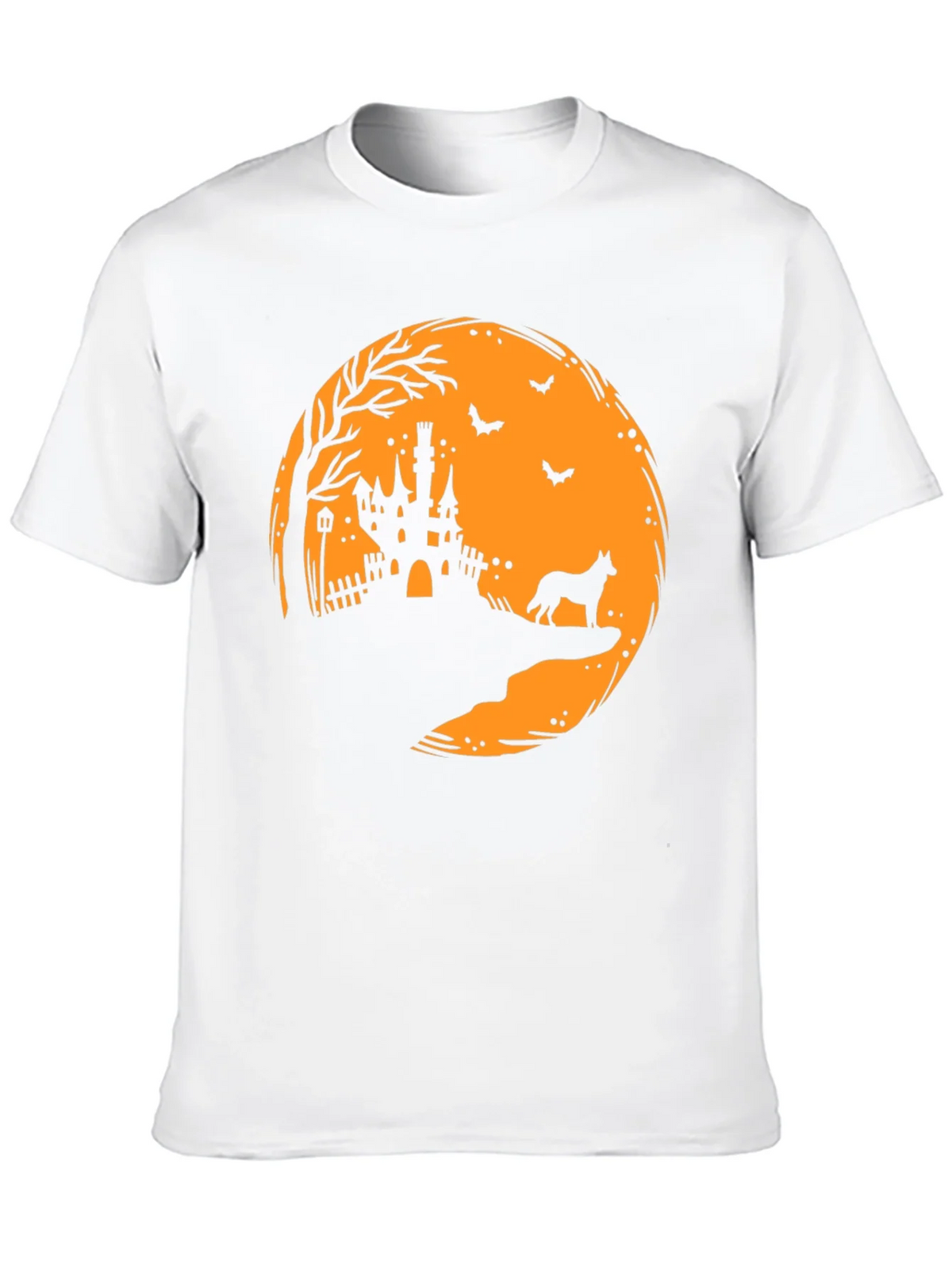 Halloween Moon Castle Dog Silhouette T-Shirt product image 2