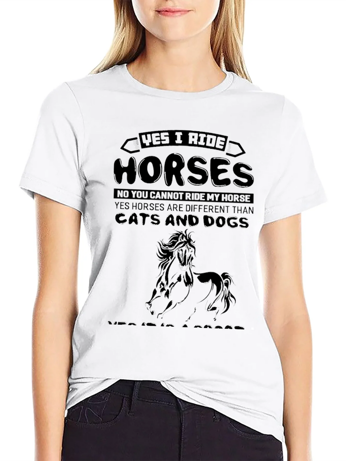 Yes I Ride Horses T-Shirt product image 2