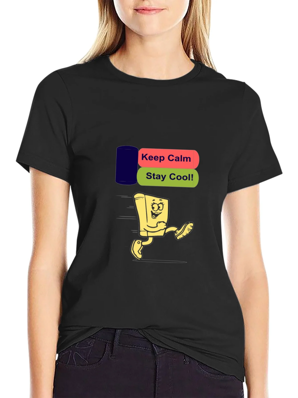 Keep Calm Stay Cool Black T-Shirt product image 1