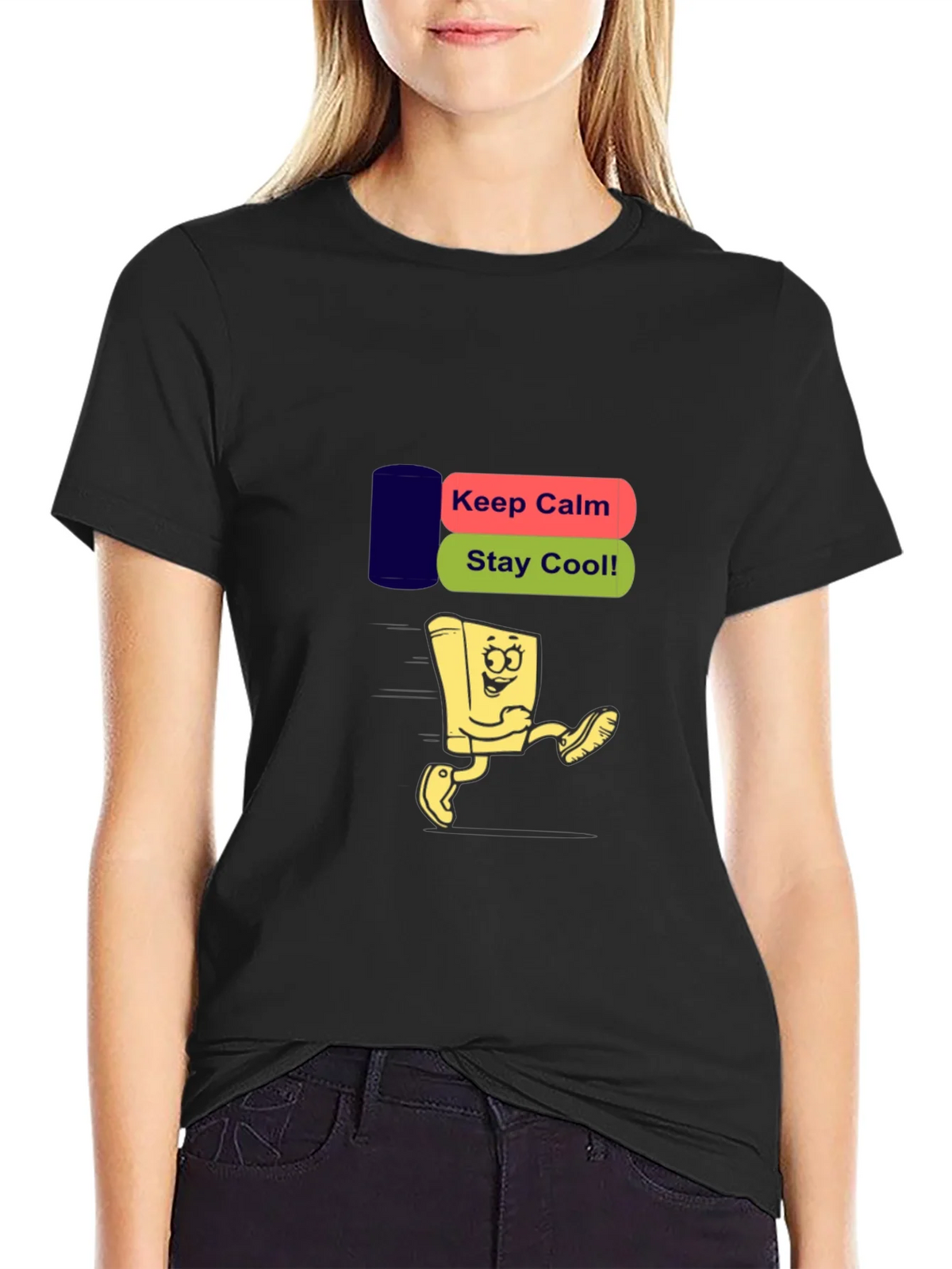 Keep Calm Stay Cool Black T-Shirt product image 1