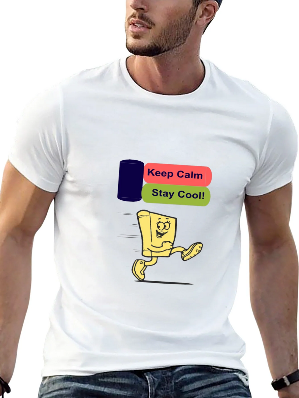 Keep Calm Stay Cool Black T-Shirt product image 8