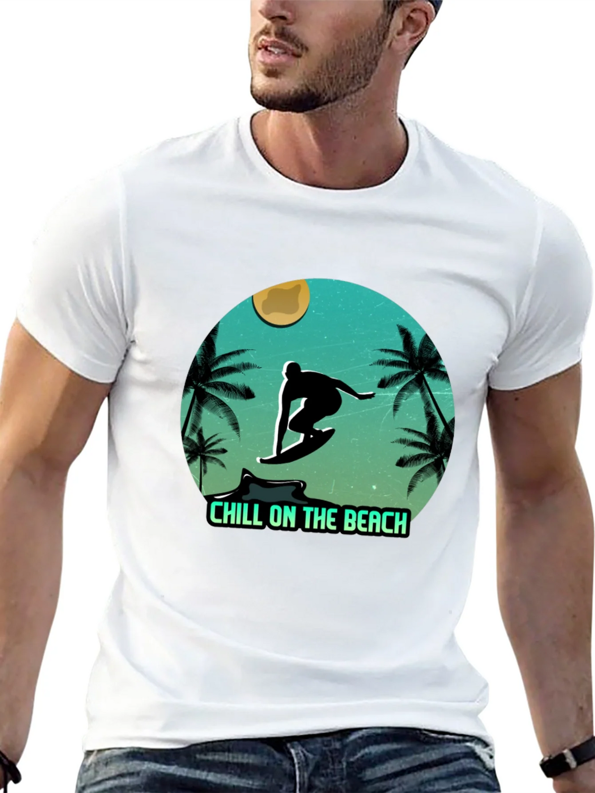 Chill On The Beach Surfer Graphic T-Shirt product image 8