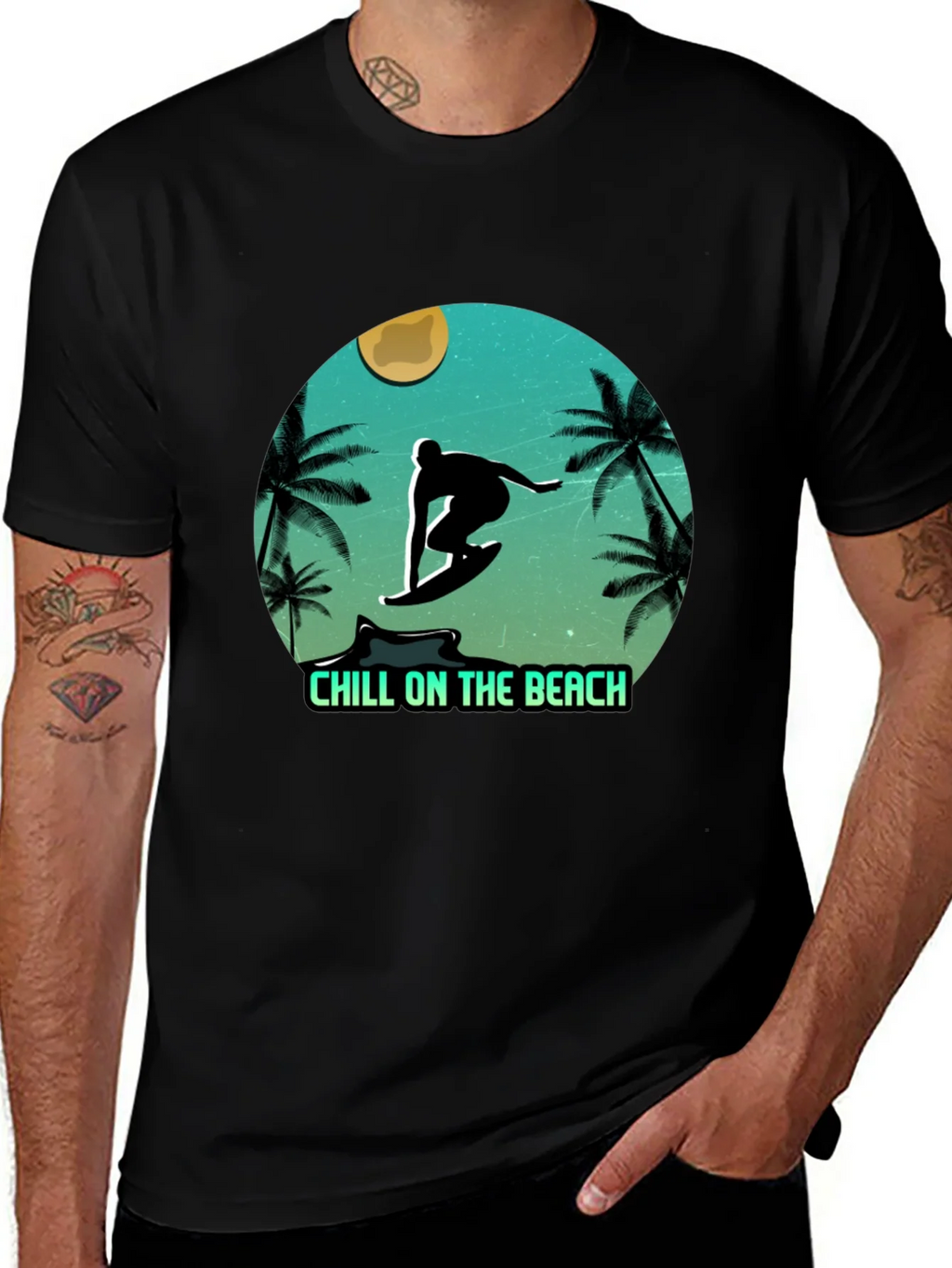 Chill On The Beach Surfer Graphic T-Shirt product image 1