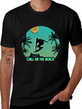 Chill On The Beach Surfer Graphic T-Shirt product image 1