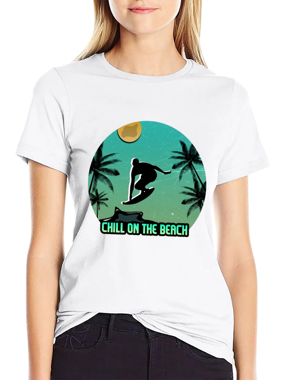 Chill On The Beach Surfer Graphic T-Shirt product image 5