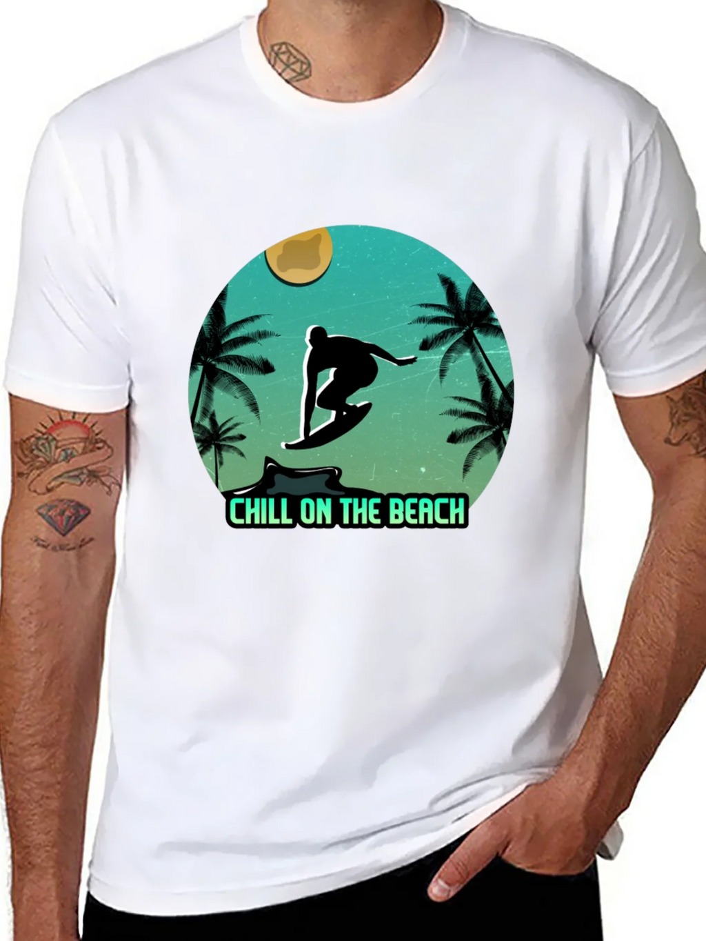 Chill On The Beach Surfer Graphic T-Shirt product image 4