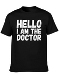 Hello I Am The Doctor T-Shirt - Black Novelty Tee product image 1
