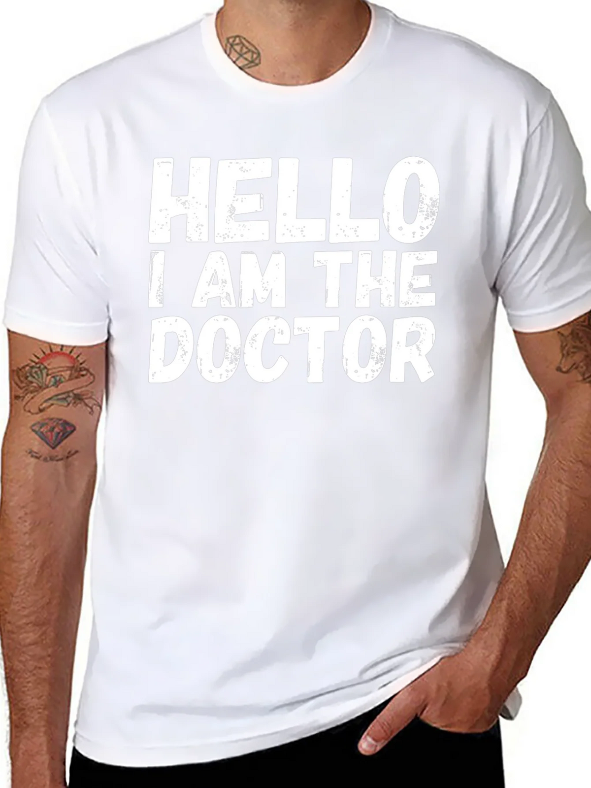 Hello I Am The Doctor T-Shirt - Black Novelty Tee product image 3