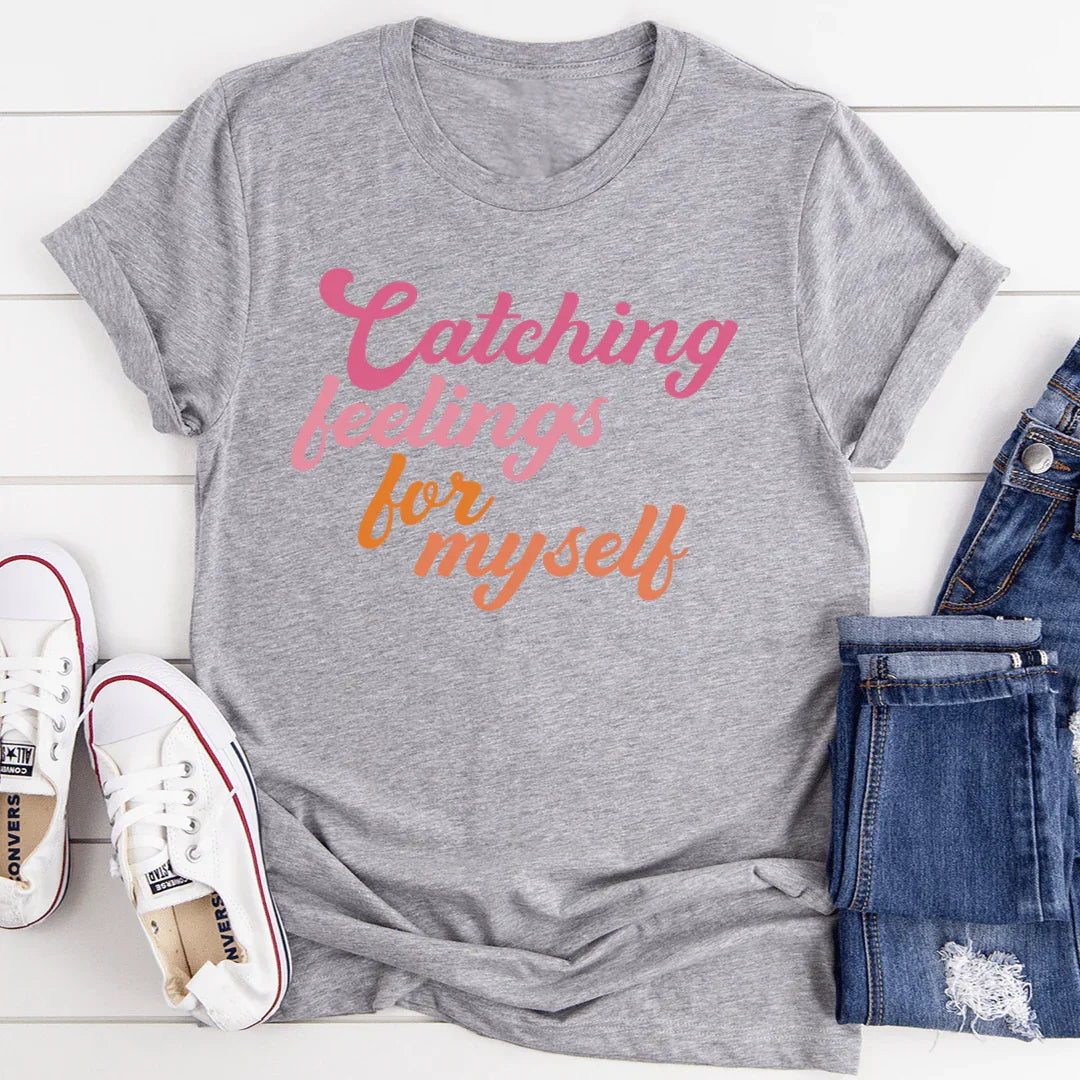 "Catching feelings for myself" – Retro Self-Love Graphic Top product image 2