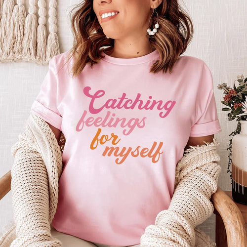 "Catching feelings for myself" – Retro Self-Love Graphic Top product image 1