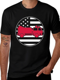 Fire Truck American Flag Graphic Tee product image 1