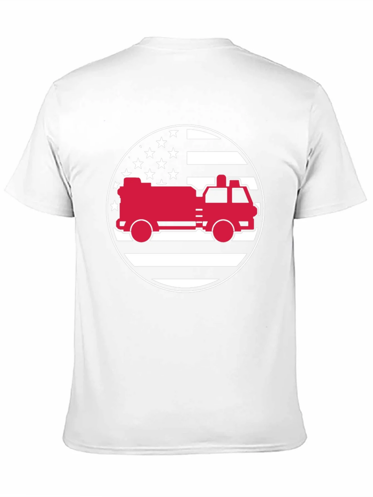 Fire Truck American Flag Graphic Tee product image 9