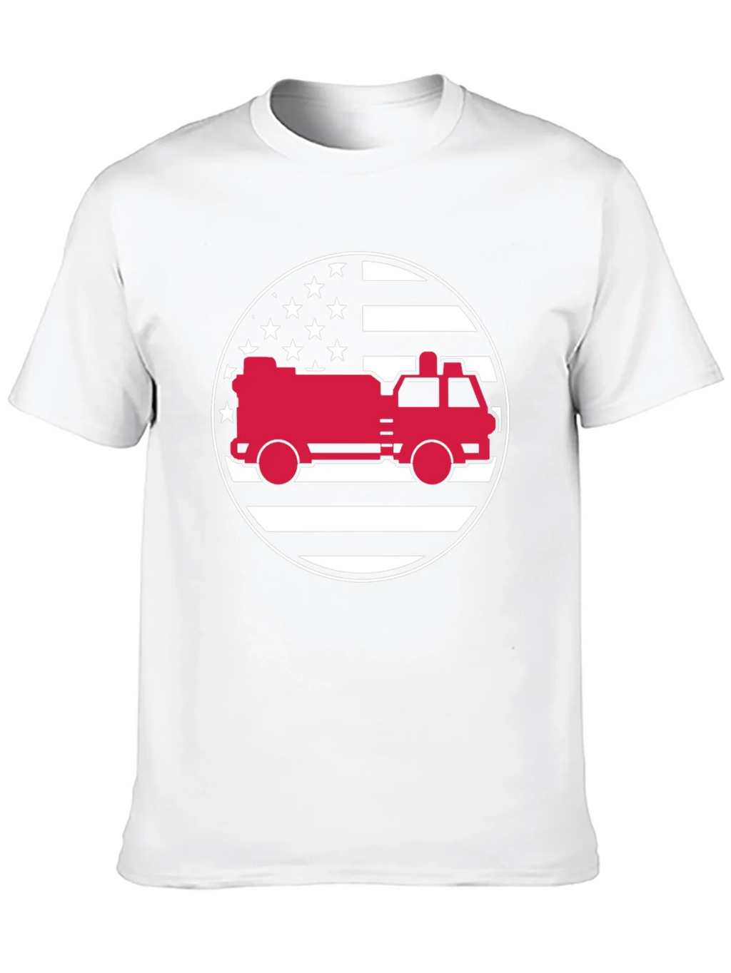 Fire Truck American Flag Graphic Tee product image 8