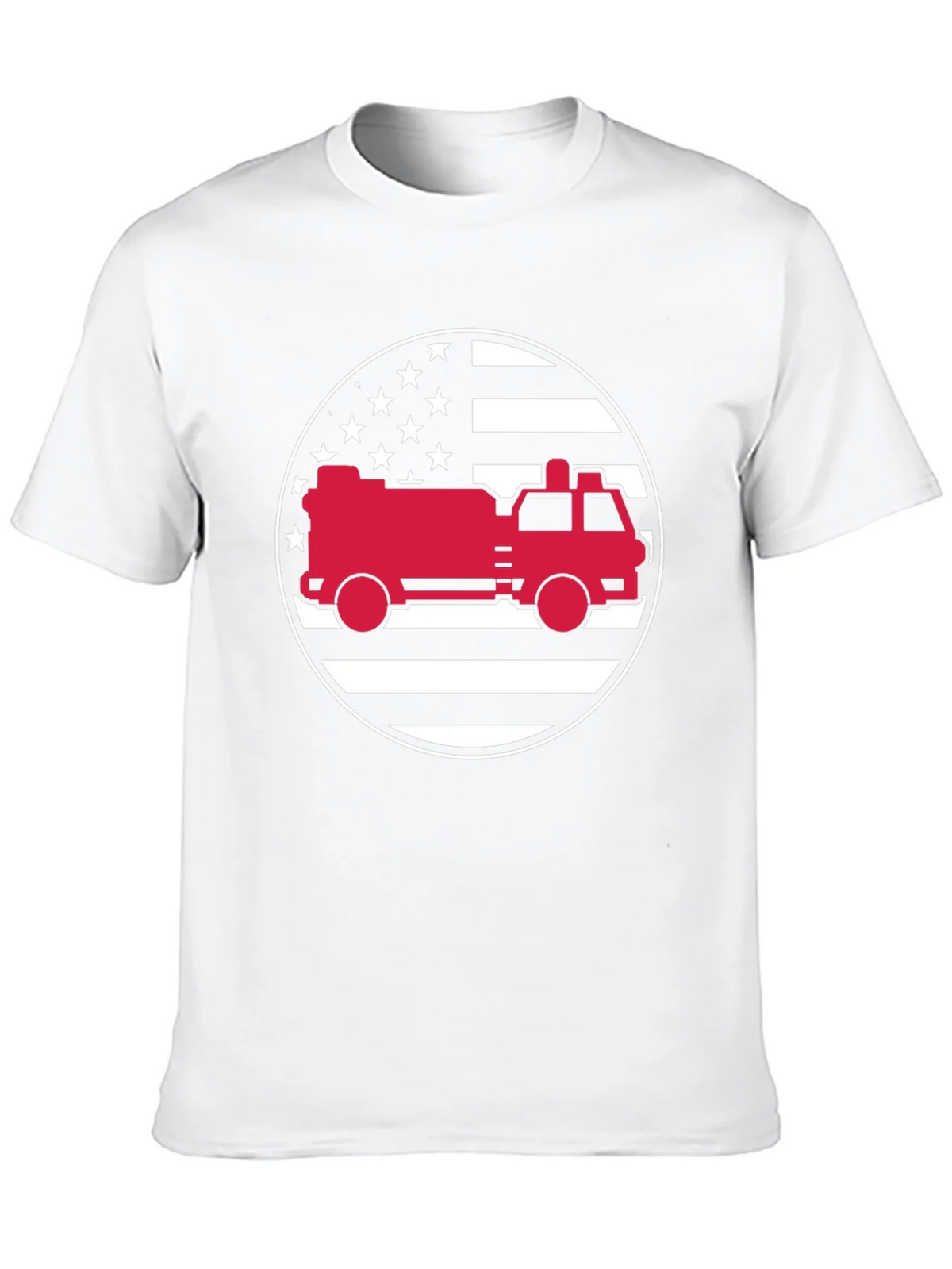 Fire Truck American Flag Graphic Tee product image 8