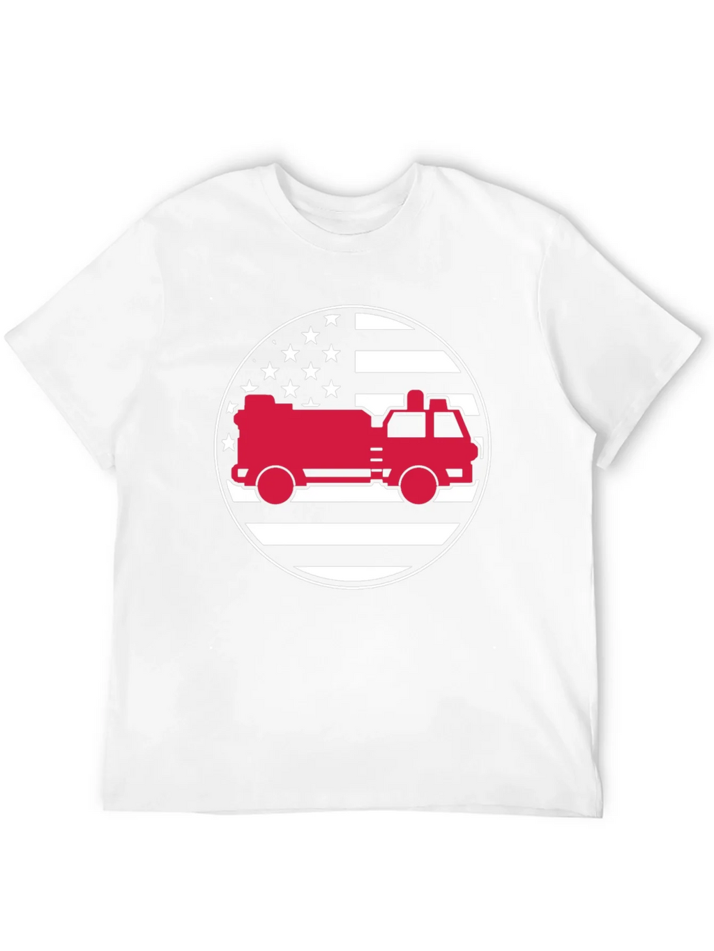 Fire Truck American Flag Graphic Tee product image 10