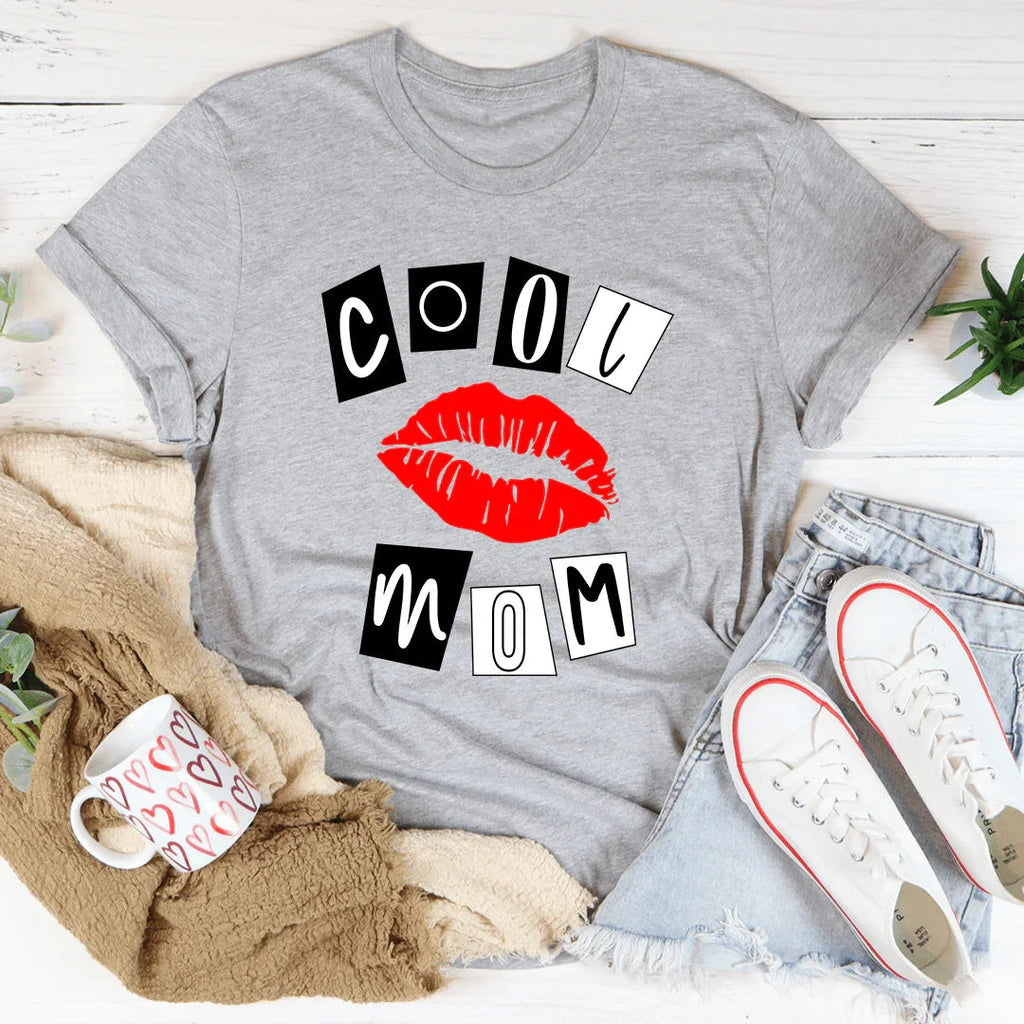 "Cool Mom" Red Lips – Sassy Motherhood Graphic Shirt product image 2