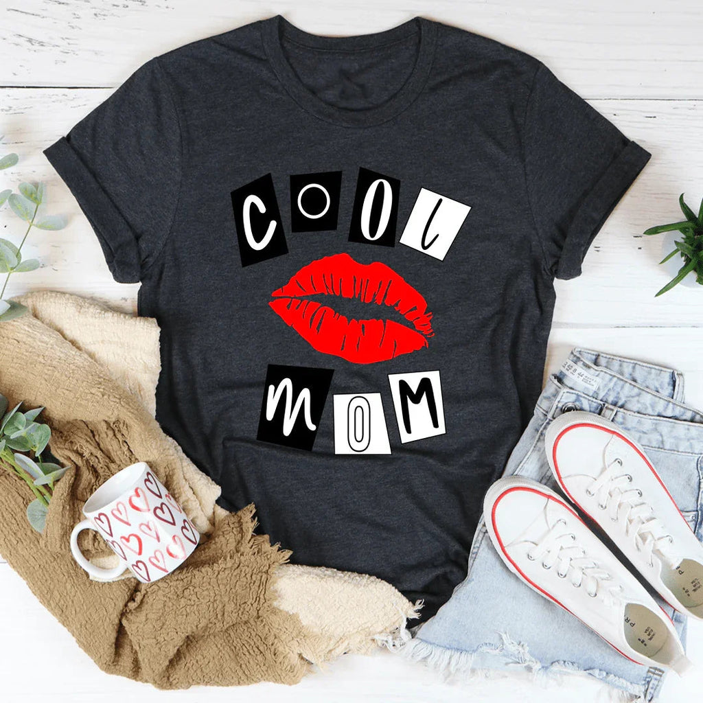 "Cool Mom" Red Lips – Sassy Motherhood Graphic Shirt product image 4