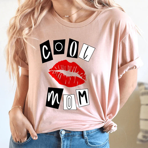 "Cool Mom" Red Lips – Sassy Motherhood Graphic Shirt product image 1