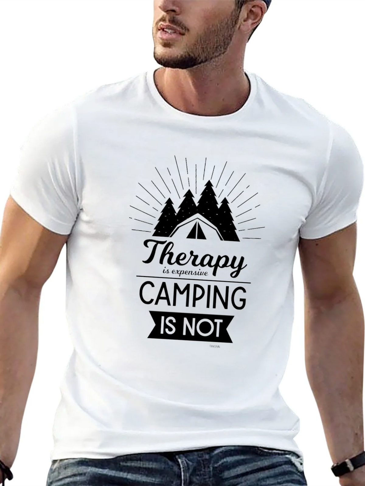 Camping Therapy Graphic Tee - Black Unisex product image 8
