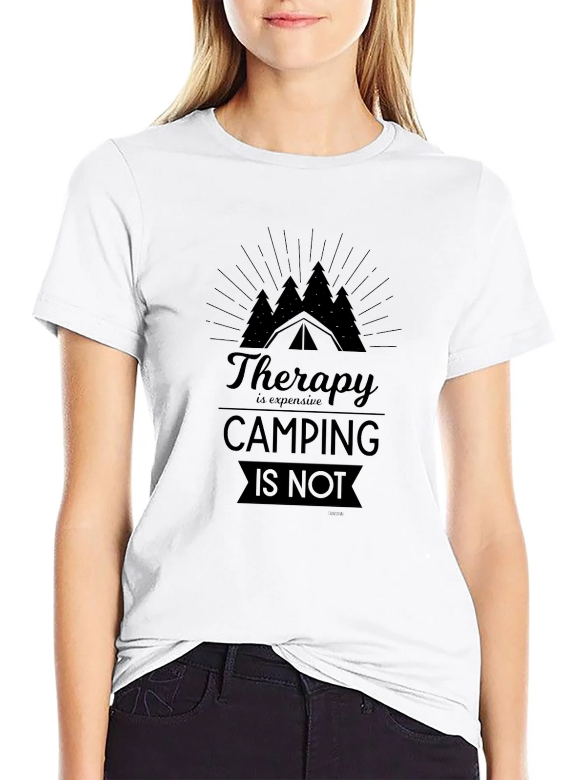 Camping Therapy Graphic Tee - Black Unisex product image 5
