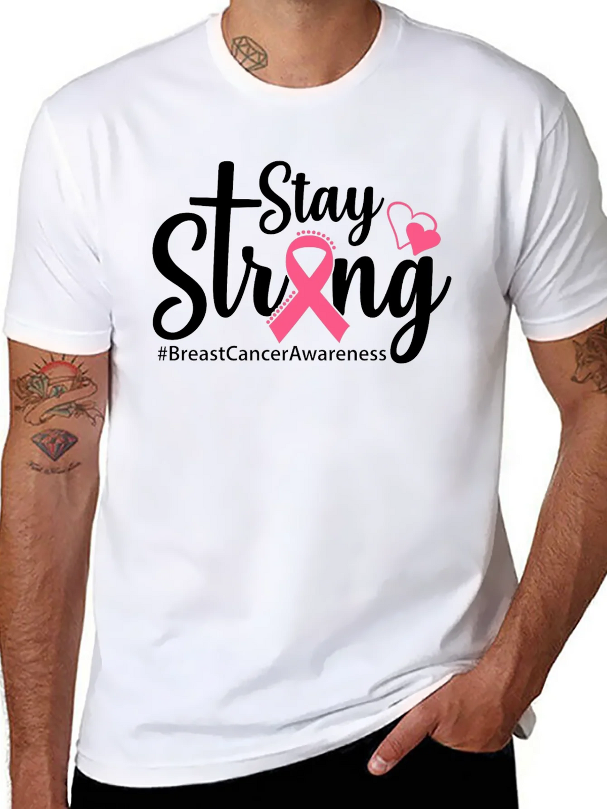 Stay Strong Breast Cancer Awareness T-Shirt product image 2
