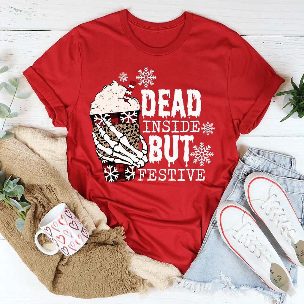 Dead Inside But Festive Tee product image 3