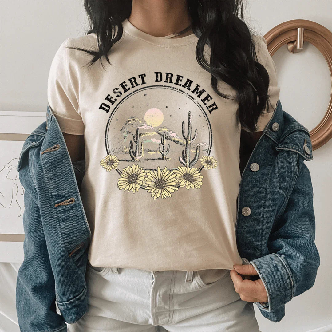 Boho Western Aesthetic Graphic Top – \"Desert Dreamer\" product image 2