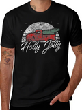 Holly Jolly Retro Truck Graphic T-Shirt product image 1