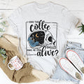 Does This Coffee Makes Me Look Alive Cozy Skull Tee product image 1