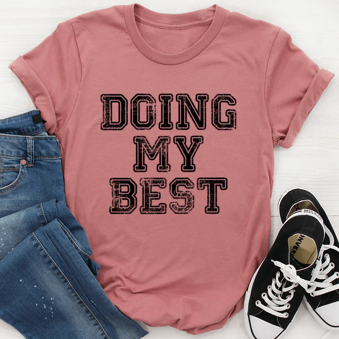 "DOING MY BEST" – Vintage Collegiate Relatable Graphic Tee product image 4