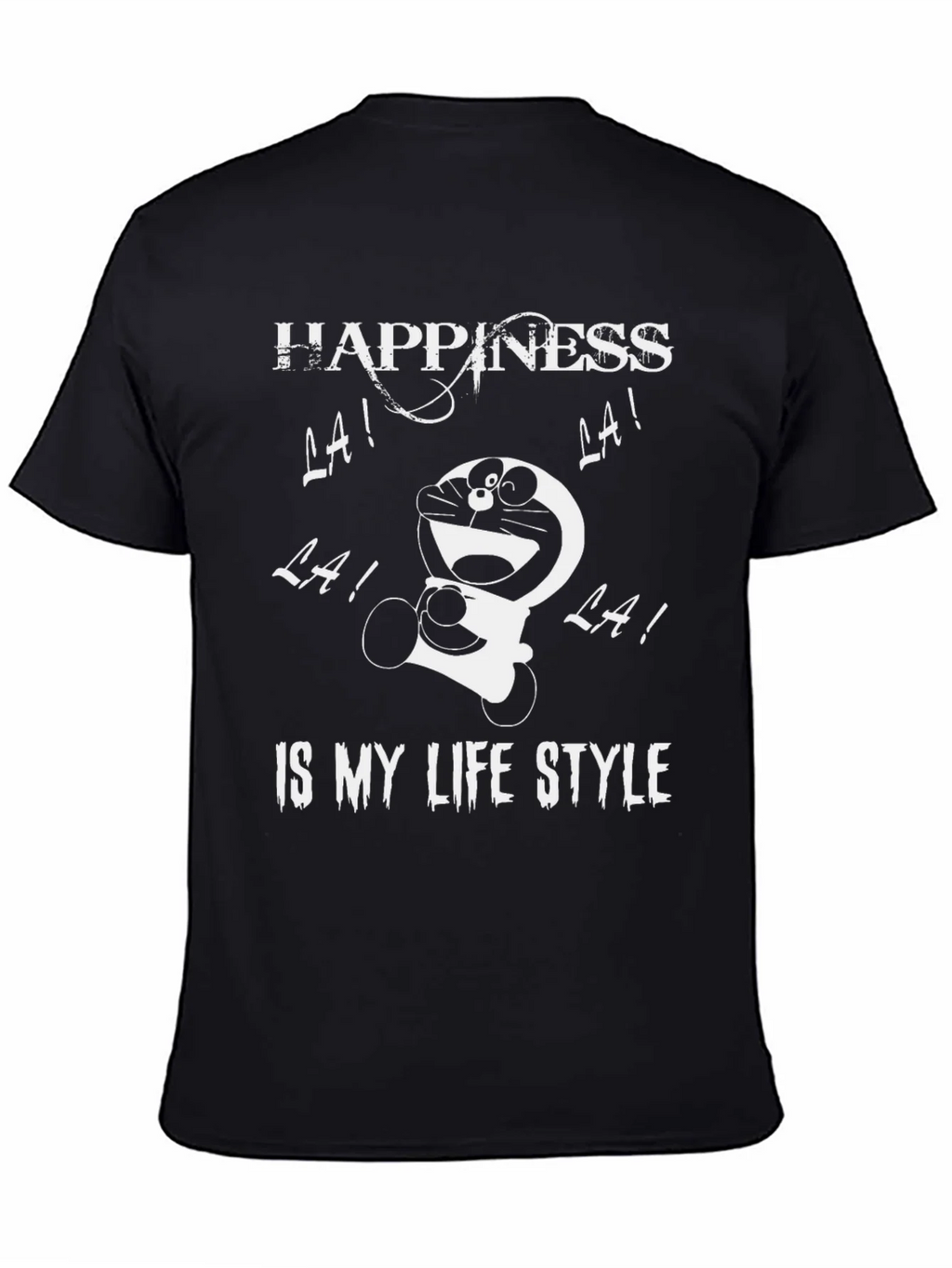 Happiness Doraemon Black Graphic Tee product image 4
